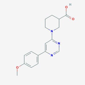 molecular formula C17H19N3O3 B1454127 1-(6-(4-Methoxyphenyl)pyrimidin-4-yl)piperidine-3-carboxylic acid CAS No. 1172252-48-0