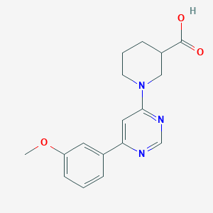 molecular formula C17H19N3O3 B1454129 1-[6-(3-甲氧基苯基)嘧啶-4-基]哌啶-3-羧酸 CAS No. 1170905-29-9