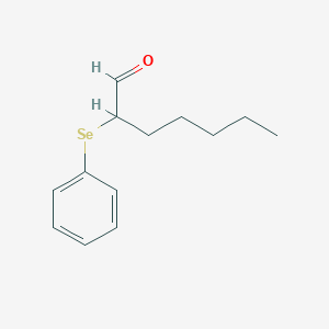 molecular formula C13H18OSe B14541320 Heptanal, 2-(phenylseleno)- CAS No. 61759-16-8