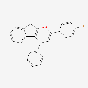 molecular formula C24H17BrO B14541366 Indeno[2,1-b]pyran, 2-(4-bromophenyl)-4,9-dihydro-4-phenyl- CAS No. 62225-33-6