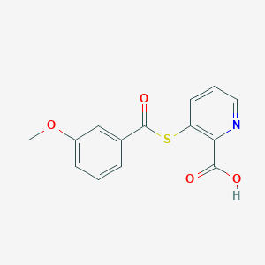 3-[(3-Methoxybenzoyl)sulfanyl]pyridine-2-carboxylic acid