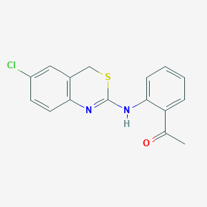 1-{2-[(6-Chloro-4H-3,1-benzothiazin-2-yl)amino]phenyl}ethan-1-one