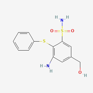 3-Amino-5-(hydroxymethyl)-2-(phenylsulfanyl)benzene-1-sulfonamide