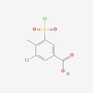 molecular formula C8H6Cl2O4S B1454160 3-氯-5-(氯磺酰基)-4-甲基苯甲酸 CAS No. 1341830-84-9