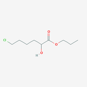 molecular formula C9H17ClO3 B14541750 Hexanoic acid, 6-chloro-2-hydroxy-, propyl ester CAS No. 62123-56-2