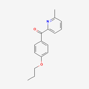 molecular formula C16H17NO2 B1454184 6-Methyl-2-(4-propoxybenzoyl)pyridine CAS No. 1187170-47-3