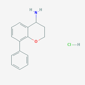 molecular formula C15H16ClNO B1454188 8-苯基-3,4-二氢-2H-1-苯并吡喃-4-胺盐酸盐 CAS No. 101089-48-9