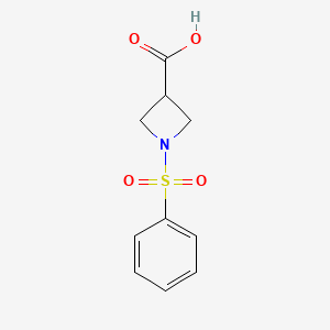 molecular formula C10H11NO4S B1454197 1-(Benzenesulfonyl)azetidine-3-carboxylic acid CAS No. 1219828-14-4