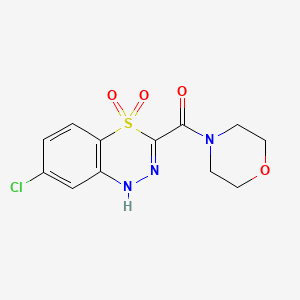 molecular formula C12H12ClN3O4S B1454198 7-chloro-3-(morpholin-4-ylcarbonyl)-1H-4,1,2-benzothiadiazine 4,4-dioxide CAS No. 1251703-64-6