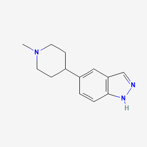 molecular formula C13H17N3 B1454200 5-(1-Methyl-piperidin-4-YL)-1H-indazole CAS No. 885272-53-7