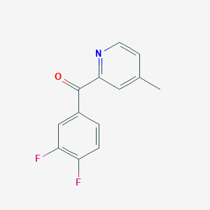 molecular formula C13H9F2NO B1454204 2-(3,4-二氟苯甲酰)-4-甲基吡啶 CAS No. 1187167-00-5