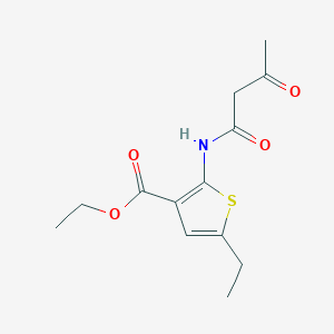 molecular formula C13H17NO4S B14542041 Ethyl 5-ethyl-2-(3-oxobutanoylamino)thiophene-3-carboxylate CAS No. 61755-82-6