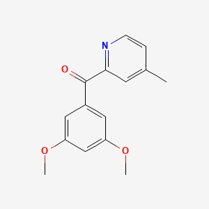 molecular formula C15H15NO3 B1454205 2-(3,5-Dimethoxybenzoyl)-4-methylpyridine CAS No. 1187170-48-4