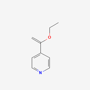 molecular formula C9H11NO B14542091 Pyridine, 4-(1-ethoxyethenyl)- CAS No. 62369-33-9