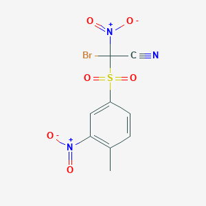 molecular formula C9H6BrN3O6S B14542127 Bromo(4-methyl-3-nitrobenzene-1-sulfonyl)nitroacetonitrile CAS No. 62283-47-0