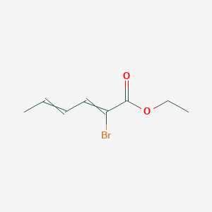 molecular formula C8H11BrO2 B14542206 Ethyl 2-bromohexa-2,4-dienoate CAS No. 62006-49-9