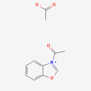 molecular formula C11H11NO4 B14542237 Benzoxazolium, 3-acetyl-, acetate CAS No. 61934-00-7