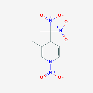 molecular formula C8H10N4O6 B14542245 Pyridine, 4-(1,1-dinitroethyl)-1,4-dihydro-3-methyl-1-nitro- CAS No. 62322-18-3