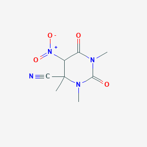 4-Pyrimidinecarbonitrile, hexahydro-1,3,4-trimethyl-5-nitro-2,6-dioxo-