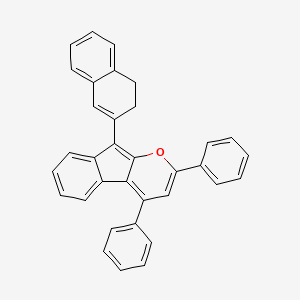 molecular formula C34H24O B14542556 Indeno[2,1-b]pyran, 9-(3,4-dihydro-2-naphthalenyl)-2,4-diphenyl- CAS No. 62225-09-6