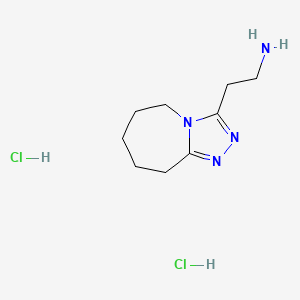 molecular formula C9H18Cl2N4 B1454256 2-(6,7,8,9-四氢-5H-[1,2,4]三唑并[4,3-a]氮杂菲-3-基)乙胺二盐酸盐 CAS No. 1172376-95-2