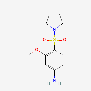 molecular formula C11H16N2O3S B1454257 3-Methoxy-4-(pyrrolidine-1-sulfonyl)aniline CAS No. 1094923-09-7