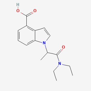 molecular formula C16H20N2O3 B1454258 1-[1-(diethylcarbamoyl)ethyl]-1H-indole-4-carboxylic acid CAS No. 1096815-25-6