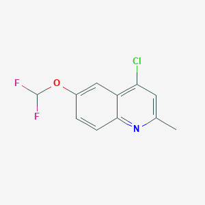 molecular formula C11H8ClF2NO B1454262 4-Chloro-6-(difluoromethoxy)-2-methylquinoline CAS No. 1156276-49-1