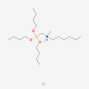 N,N-Dimethyl-N-[(tributoxysilyl)methyl]hexan-1-aminium chloride