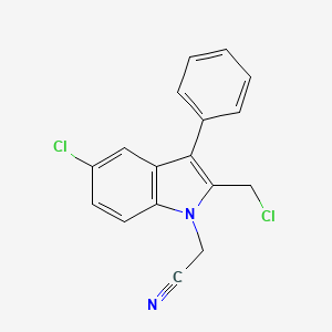 [5-Chloro-2-(chloromethyl)-3-phenyl-1H-indol-1-yl]acetonitrile