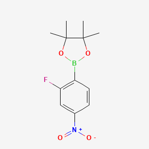 molecular formula C12H15BFNO4 B1454273 2-(2-氟-4-硝基苯基)-4,4,5,5-四甲基-1,3,2-二氧杂硼环丁烷 CAS No. 1073353-89-5