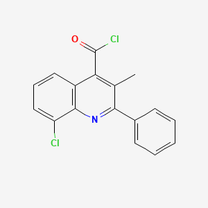 molecular formula C17H11Cl2NO B1454274 8-Chloro-3-methyl-2-phenylquinoline-4-carbonyl chloride CAS No. 1160256-96-1