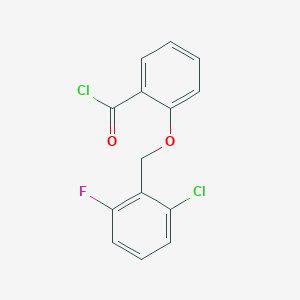 molecular formula C14H9Cl2FO2 B1454282 2-[(2-Chloro-6-fluorobenzyl)oxy]benzoyl chloride CAS No. 1160260-57-0