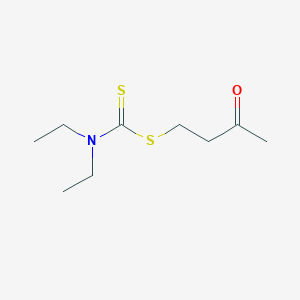 molecular formula C9H17NOS2 B14542892 Carbamodithioic acid, diethyl-, 3-oxobutyl ester CAS No. 61998-32-1