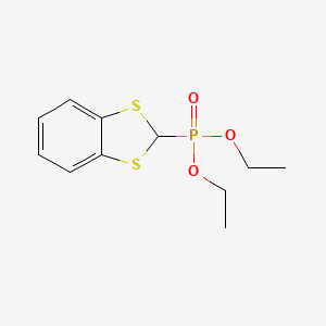 molecular formula C11H15O3PS2 B14542964 Phosphonic acid, 1,3-benzodithiol-2-yl-, diethyl ester CAS No. 62217-21-4