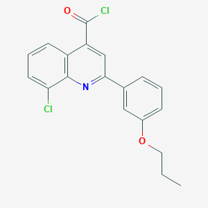 molecular formula C19H15Cl2NO2 B1454297 8-Chloro-2-(3-propoxyphenyl)quinoline-4-carbonyl chloride CAS No. 1160263-79-5