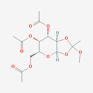 molecular formula C15H22O10 B014543 [(3aR,5R,6S,7S,7aR)-6,7-二乙酰氧基-2-甲氧基-2-甲基-5,6,7,7a-四氢-3aH-[1,3]二氧杂环[4,5-b]吡喃-5-基]甲基乙酸酯 CAS No. 50801-29-1