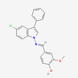 4-[(E)-(5-chloro-3-phenylindol-1-yl)iminomethyl]-2-methoxyphenol