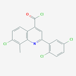 molecular formula C17H9Cl4NO B1454306 7-氯-2-(2,5-二氯苯基)-8-甲基喹啉-4-羰基氯化物 CAS No. 1160256-66-5