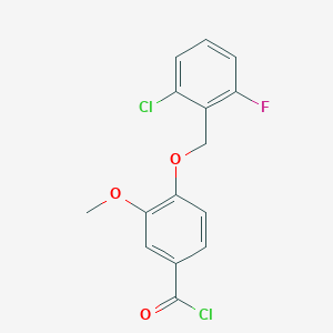 molecular formula C15H11Cl2FO3 B1454316 4-[(2-Chloro-6-fluorobenzyl)oxy]-3-methoxybenzoyl chloride CAS No. 1160260-59-2