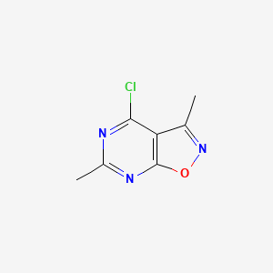 molecular formula C7H6ClN3O B1454344 4-氯-3,6-二甲基异噁唑并[5,4-d]嘧啶 CAS No. 1023758-00-0