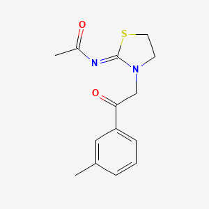 N-{3-[2-(3-Methylphenyl)-2-oxoethyl]-1,3-thiazolidin-2-ylidene}acetamide