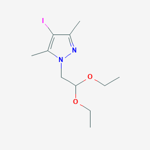 molecular formula C11H19IN2O2 B1454351 1-(2,2-二乙氧基乙基)-4-碘-3,5-二甲基-1H-吡唑 CAS No. 1255147-04-6
