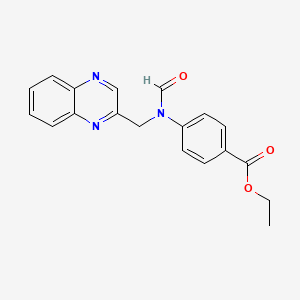 Ethyl 4-{formyl[(quinoxalin-2-yl)methyl]amino}benzoate