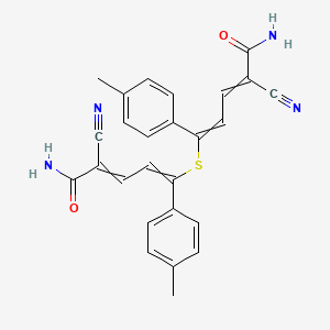 5,5'-Sulfanediylbis[2-cyano-5-(4-methylphenyl)penta-2,4-dienamide]