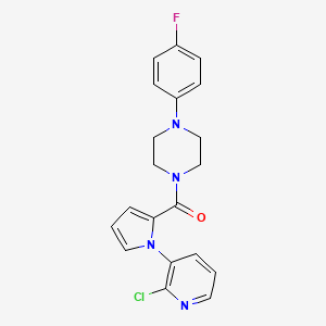 molecular formula C20H18ClFN4O B1454372 1-{[1-(2-氯吡啶-3-基)-1H-吡咯-2-基]羰基}-4-(4-氟苯基)哌嗪 CAS No. 1242958-23-1