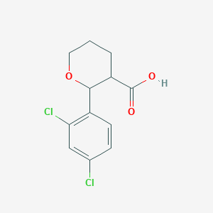molecular formula C12H12Cl2O3 B1454390 2-(2,4-Dichlorophenyl)oxane-3-carboxylic acid CAS No. 1379284-13-5
