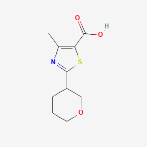 molecular formula C10H13NO3S B1454401 4-Methyl-2-(oxan-3-yl)-1,3-thiazole-5-carboxylic acid CAS No. 1410694-99-3