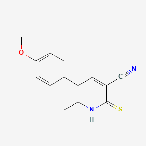 molecular formula C14H12N2OS B1454403 5-(4-甲氧基苯基)-6-甲基-2-硫代吡啶-3-腈 CAS No. 1375474-62-6