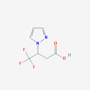 molecular formula C7H7F3N2O2 B1454406 4,4,4-trifluoro-3-(1H-pyrazol-1-yl)butanoic acid CAS No. 1343742-50-6
